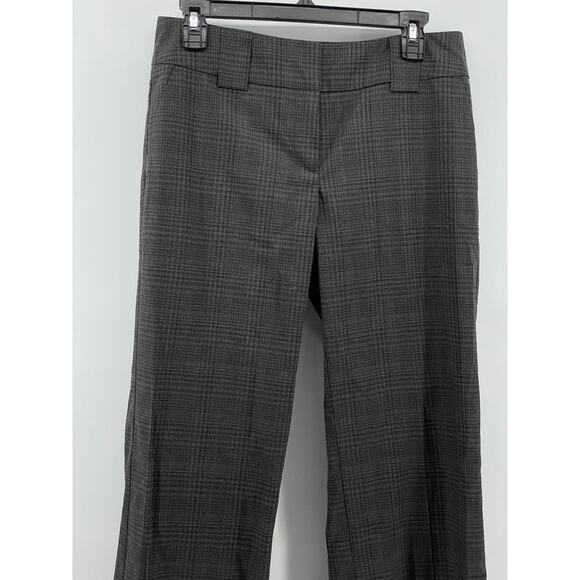 NEW YORK & COMPANY Women's Charcoal Gray Stretch Plaid Flare-Leg Pants SZ 4 - Picture 3 of 10